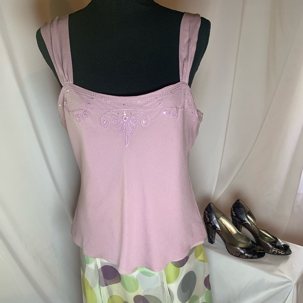 Jones New York Cami-style top -silk-lavender-size 12 - Picture 6 of 14
